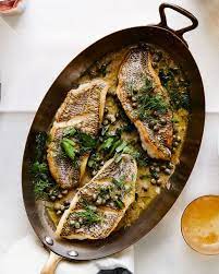 Black Sea Bass With Capers And Herb-butter Sauce Recipe Recipe Seafood Dinner Recipes Healthy Seafood Dinners Seafood Dinner