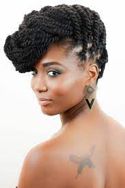 Pin By Xpress Your Kinks On Natural Hair Styles Marley Twists Updo Braids With Extensions Braided Updo Styles