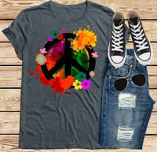 Lego city welcomes all comers, and this chap is either ned flanders' dad, or a general hippie. Colorful Tie Dye Peace Sign Shirt Flowers Groovy Retro Hippie Etsy