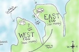 A Drawn Map Of East Egg And West Egg Riotous Island Which Extends Itself Due East Of New York 3 West Egg Map Of New York Old Money