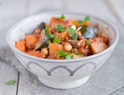 Vegetable tagine with almond and chickpea couscous. Moroccan Vegetable Tagine Green Kitchen Stories