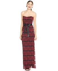 Xscape Strapless Floral Lace Belted Gown Clearance Women Macy S Womens Dresses Strapless Dress Formal Gowns