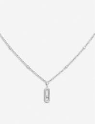 Glam'azone pave diamond necklace in 18k white gold. Messika Move Uno 18ct White Gold And Diamond Necklace In White Gold Modesens