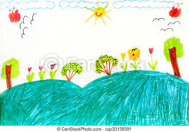 This how to draw flowers general lesson will get you started on drawing all different kinds of flowers and trees. Joy Children S Drawing With Trees And Flowers On The Hill Canstock