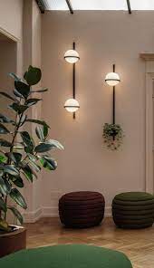Midcentury Vertical Wall Light With Muted Tones Wall Lights Unique Lamps Wall Ceiling Lights