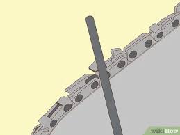 Chainsaw filing kit (round file, file guide, flat file and depth gauge measuring tool). How To Sharpen A Chainsaw With Pictures Wikihow