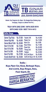 Berikut daftar harga bahan bangunan terbaru yang semoga bisa anda jadikan informasi dalam mengetahui harga bahan bangunan. Tb Sinar Mustika Home Facebook