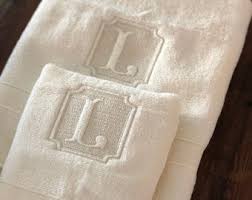 Personalize a selection of our lush bath towels with custom monogram. Monogram Towel Set Etsy