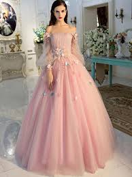 Long Sleeve Prom Dresses Pearl Pink Ball Gown Long Floral Fairy Prom Dress Jkl1141 Prom Dresses Long With Sleeves Fairy Prom Dress Ball Gown Dresses