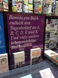 Schon Ein Buch Enthalt Den Tagesbedarf A B Kohlenstoff D E Und Kalium Und Viele Weitere Lebenswichtige Buchstaben Berei Books Book Quotes I Love Books