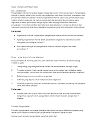Informasi akuntansi pertanggungjawaban merupaka informasi aktiva, pendapatan, dan atau biaya yang. Pertanyaan Pengendalian Internal Pdf