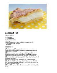 Buco Young Coconut Pie Recipe Food Com Recipe Coconut Pie Coconut Pie Recipe Recipes