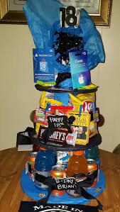 Hack his birthday with gift ideas for him. 18th Birthday Snack Stack 18th Birthday Gifts For Boys Diy 18th Birthday Gifts 18th Birthday Gifts