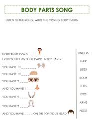 Clear understanding of different words is much helpful when you need to be fluent in a language. Body Parts Song Interactive Worksheet