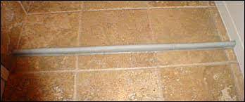 Collapsible water retainer system for barrier free showers. Collapsible Water Retainer Shower Dam Accessible Construction