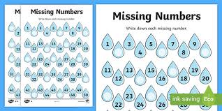 Missing number worksheet 11 to 20. Raindrop Missing Numbers Worksheet Twinkl Resources