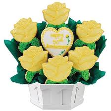 Golden Anniversary Cookie Bouquet Anniversary Cookies Golden Anniversary Cookie Bouquet