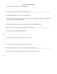 Ap Biology Photosynthesis Worksheet Answers Nidecmege