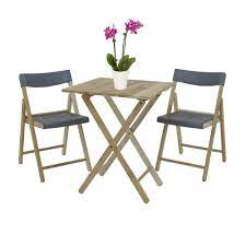 Dawsons Living Wooden Bistro Set Premium Quality Teak Weatherproof Garden Furniture Set Folding Table And 2 Chairs Decking Patio And Balcony Set Grey Buy Online In Aruba At Aruba Desertcart Com Productid 187495995