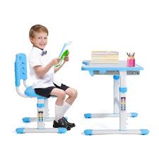 Sold and shipped by ecr4kids. Children Table And Chair Set Kids Study Desk Chair Set Adjustable Height Studying Table Chair Painting Learning Desk Chair Art Table Set With Tiltable Desktop For Study Room School Student Blue Buy