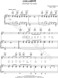 Billy Joel Lullabye Goodnight My Angel Sheet Music In G Major Transposable Download Print Sku Mn0043772