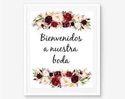 Bienvenidos Nuestra Boda Spanish Sign Spanish Welcome Spanish Signs Bienvenidos Signs Bilingual Wedding Spanish Welc Floral Favor Favors Sign Event Sign