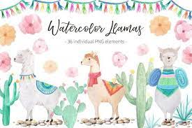 Use the decorated llamas or create your own with the mix and match harnesses and blanket covers! Free The Llama S I Mean Freebie Llama Watercolor Elements Bundle This Great Bundle Contains A Total Of 36 Free Clip Art Free Graphics Free Design Resources
