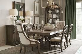 These include the chairs, some of which come in four or six pieces and one large dining table. Vintage Salvage Walnut Rectangular Extendable Dining Room Set From Art Coleman Furniture