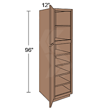 They are tall cabinets specifically made for storing your pantry cabinets generally range from 84 to 96 inches tall and can be made very narrow or very wide which makes them perfect for fitting them into. Ut181296 Shaker Maple Espresso Pantry Utility Cabinet 12 Inch Deep 2 Door Deerfield Assembled Kitchen Cabinet Cabinets Com