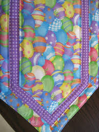 Quilted Table Runner Pastel Easter Eggs With Purple Easter Table Runners Spring Table Runner Quilted Table Runners Patterns