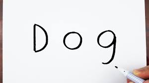 Can you write the word 'dog'? Updated How To Draw A Cute Dog Using The Word Dog Very Easy Draw With Pen Youtube