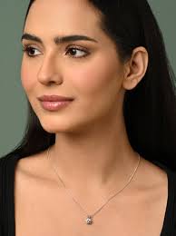 Clara 925 Silver Platinum Plated Swiss Zirconia Carla Solitaire Pendant  Chain Necklace for Women