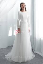 This Ivory Boho A Line Wedding Dress Features Simple Bodice With Jewel Neckline Open Back An Fitted Wedding Dress Backless Wedding Dress A Line Wedding Dress