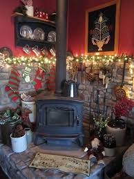 Festive Wood Burning Stove Decoration Ideas For The Holidays Wood Stove Decor Wood Stove Fireplace Wood Stove Hearth