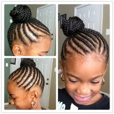 Cute Bun Style With Cornrows Little Girl Braids Natural Hair Styles Kids Hairstyles