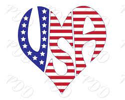 Usa Word Art In Heart Shape Usa Svg Dxf Eps Png Jpg United Etsy Word Art Svg Printable Art