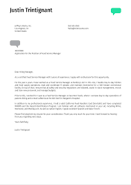 Learn what a job application letter is, how to write one, and consider this sample template and an application letter is a standalone document you submit to a potential employer to express your. Food Service Manager Cover Letter Sample Kickresume