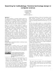 Maybe you would like to learn more about one of these? Pdf Searching For Methodology Feminist Technology Design In Computer Science