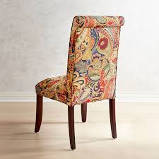 Vibrant Paisley Dining Chair With Espresso Wood Dining Chairs Colorful Dining Room Chairs Art Chair