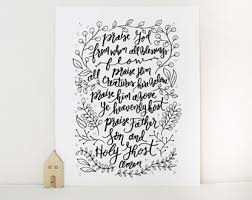 Praise God From Whom All Blessings Flow Wall Art Etsy