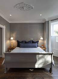 Bedrooms and living rooms are more often decorated with wallpaper than other rooms, such as kitchens and bathrooms. Grasscloth Wallpaper Of Contemporary Bedroom Contemporary Bedroom Bedroom Design Apartment Interior Design