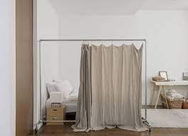 Ideas To Steal 5 Clever Twists On Room Dividers The Organized Home Room Divider Curtain Studio Apartment Room Divider Apartment Room