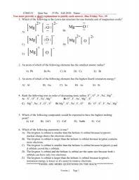 The element names in 10 different languages; Quiz 9a Due Nov 19th
