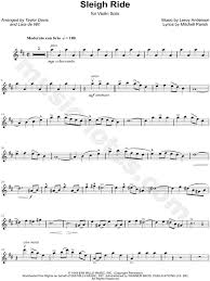Taylor Davis Sleigh Ride Sheet Music Violin Solo In D Major Download Print Sheet Music Violin Music Violin