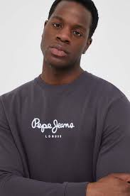 Pepe Jeans bluza bawełniana Edward męska kolor szary z nadrukiem