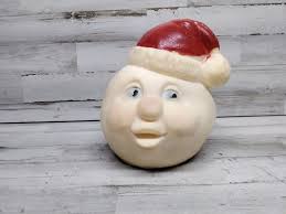 Vintage Soft Foam Rubber Santa Snowman Head