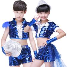 Looking for tap jazz dance costumes? Hip Hop Dance Costume Children Boys Girls Blue Sequin Jazz Dance Performance Shirt Pants Clothes Hip Hop Children Jazz Dancewear Material Cotton And Polyester Not Stretchable Fabric Conten