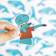 Squidward Dab Sticker Stickers Squidward Cute Stickers