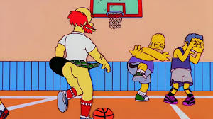 The simpsons Willie playing basketball with no underwear on - YouTube