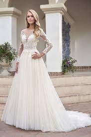 T202061 Illusion Bodice Illusion Neckline Embroidered Lace Tulle Wedding Dress Wedding Dress Topper Illusion Neckline Wedding Dress Wedding Dresses